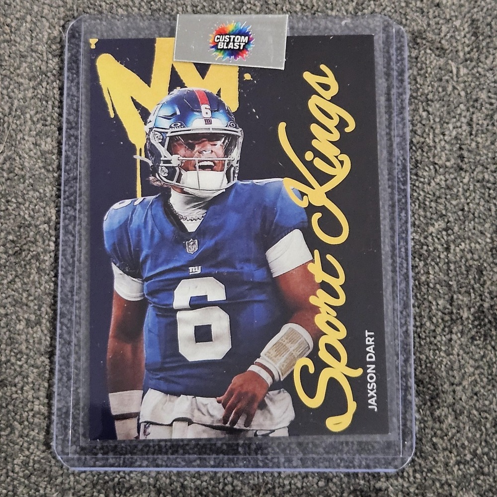 Jaxson Dart CUSTOM Sport Kings Football Card New York Giants
